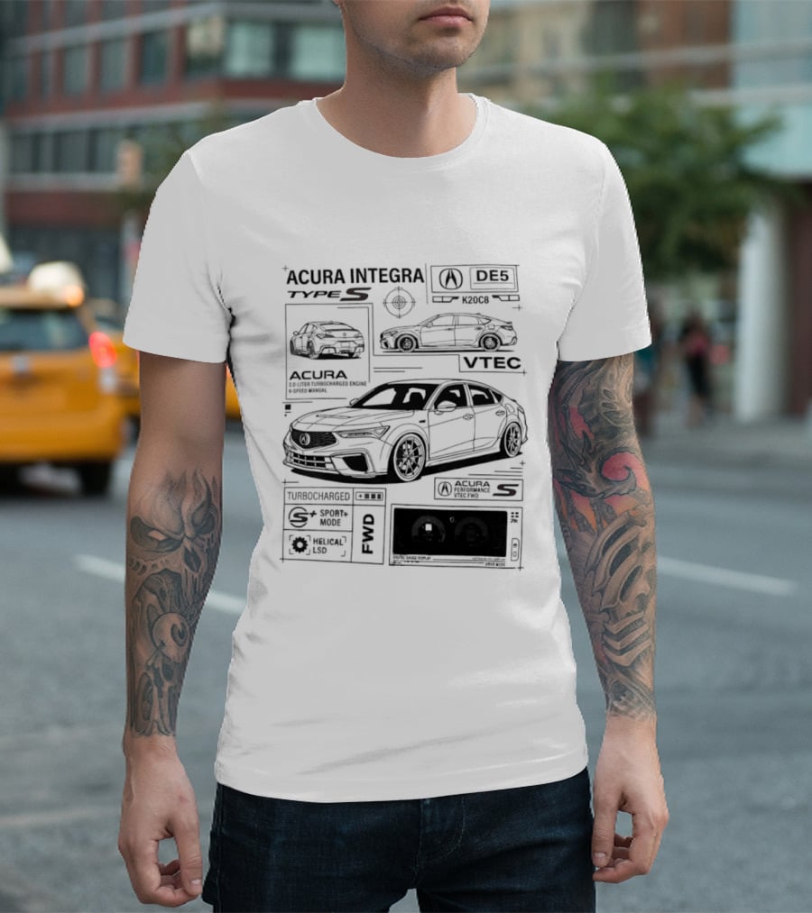 Acura Integra Type S Technical Blueprint T-Shirt