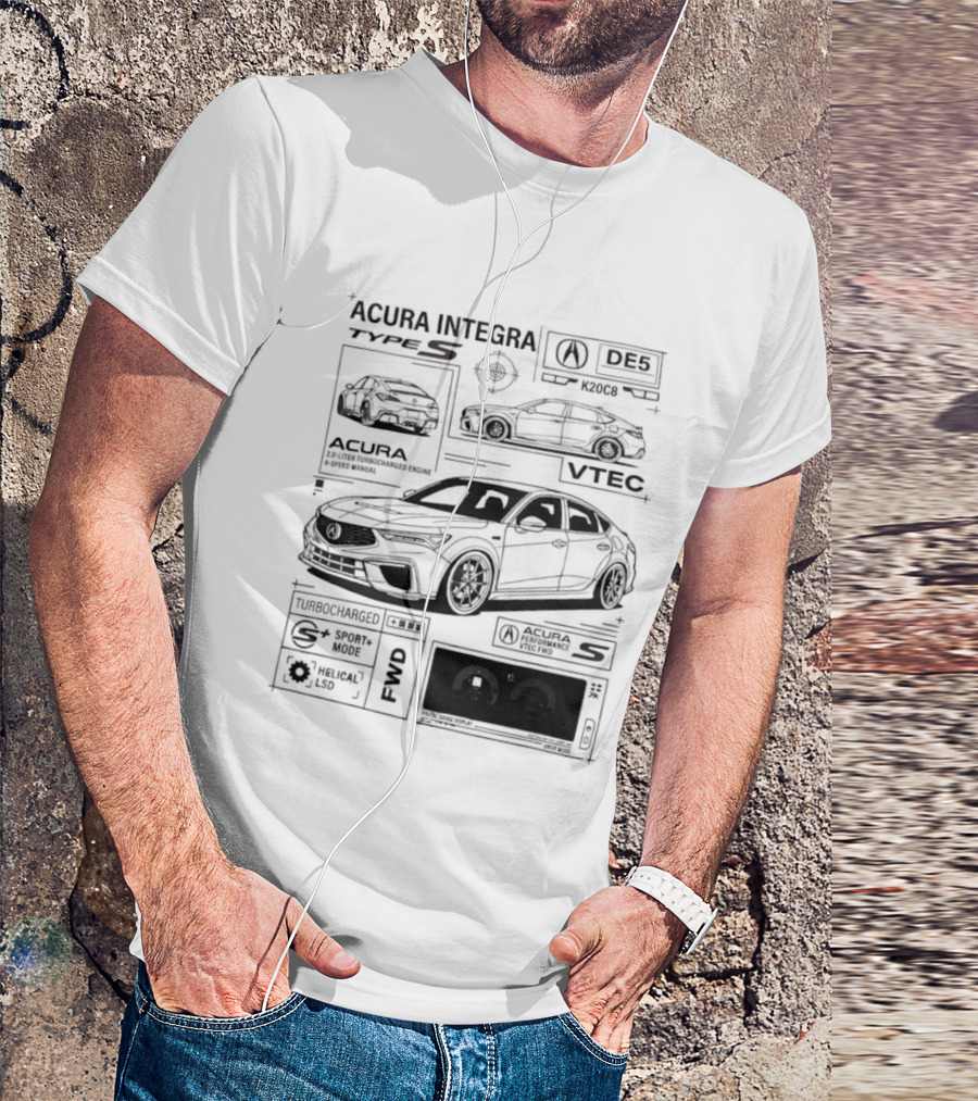 Acura Integra Type S Technical Blueprint T-Shirt