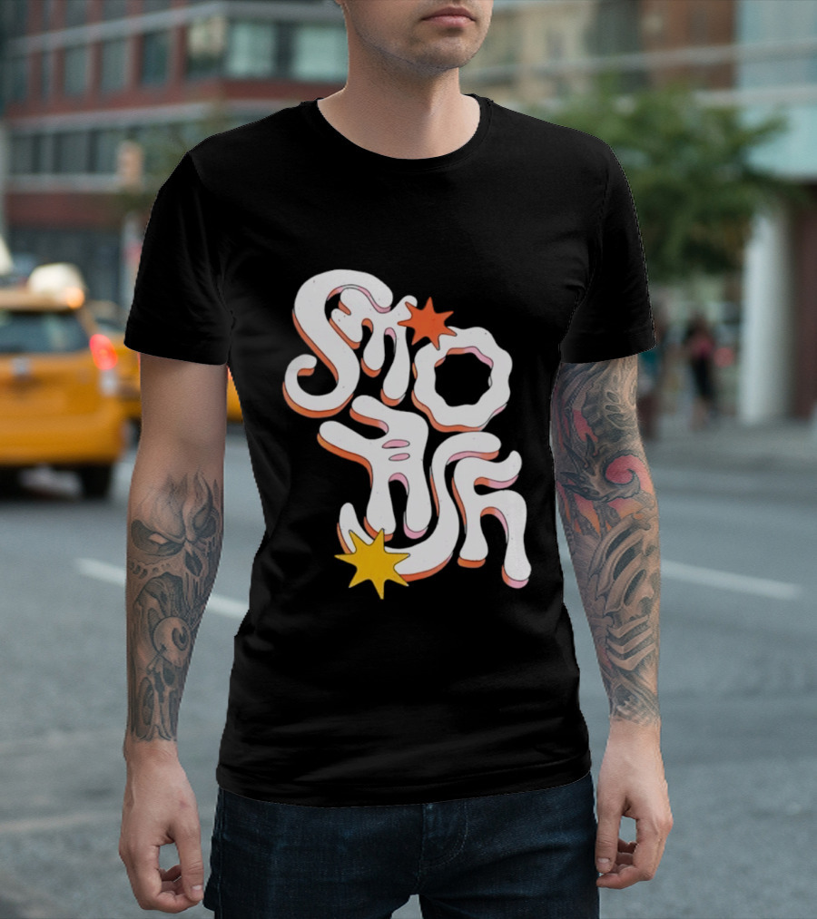 Stash Groovy 70s Retro Psychedelic Style With Stars T-Shirt
