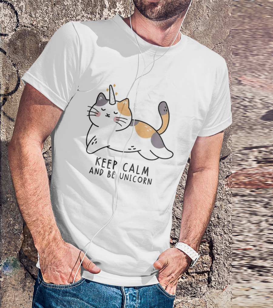 Keep Calm And Be Unicorn Cat Magical Kitten T-Shirt