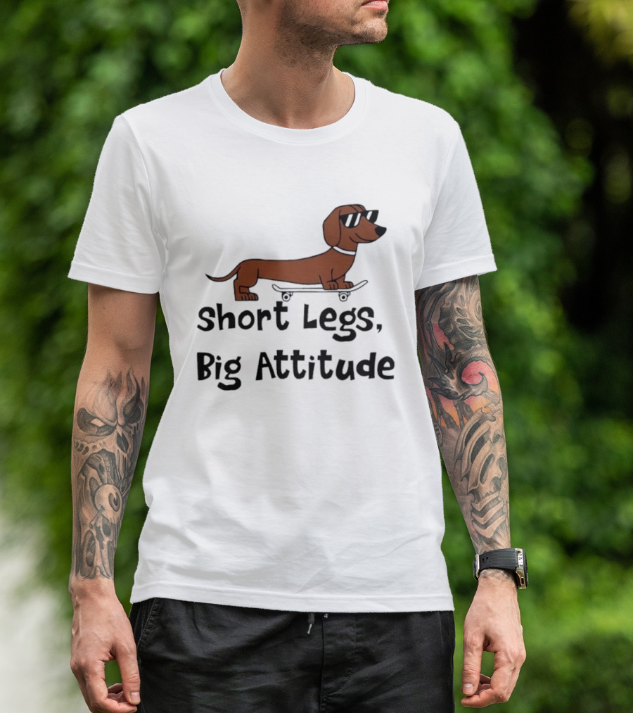 Dachshund Skater Short Legs Big Attitude T-Shirt