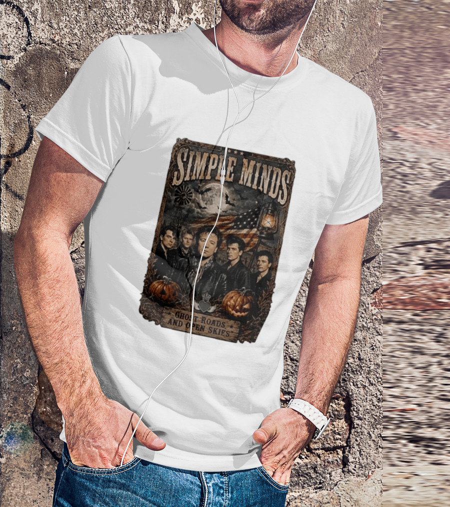 Simple Minds Band Ghost Roads And Open Skies Vintage American Flag T-Shirt