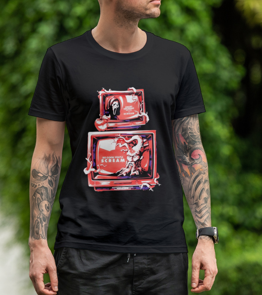 Angry Orchard Hard Cider So Good You'll Scream Retro TV Horror T-Shirt
