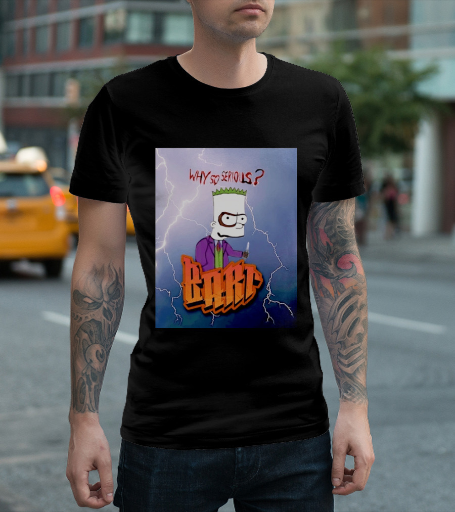 Bart Simpson Why So Serious Joker Lightning Mashup T-Shirt