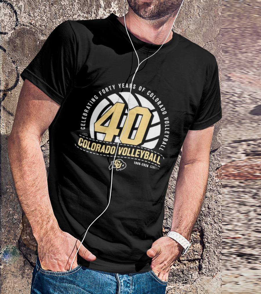 Celebrating Forty Years Of Colorado Volleyball 1986 2026 40th Anniversary Buffs T-Shirt