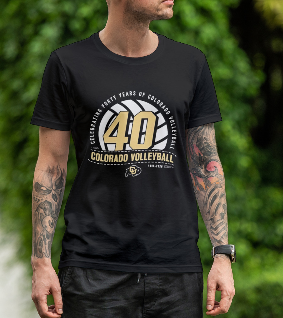 Celebrating Forty Years Of Colorado Volleyball 1986 2026 40th Anniversary Buffs T-Shirt