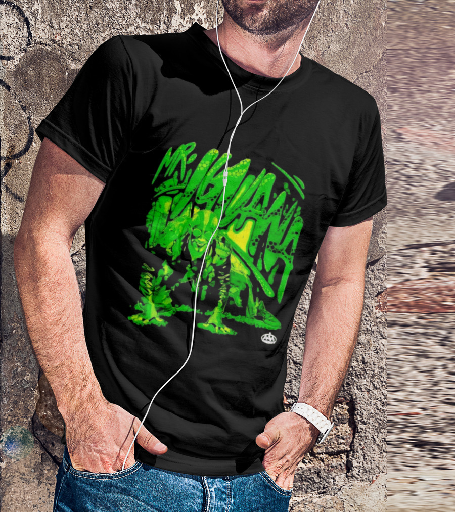Mr Iguana AAA Lucha Libre Wrestler Crouching Masked Green Creature T-Shirt