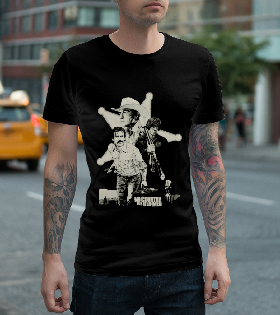 No Country For Old Men Movie Cast Art Javier Bardem Josh Brolin Tommy Lee Jones T-Shirt