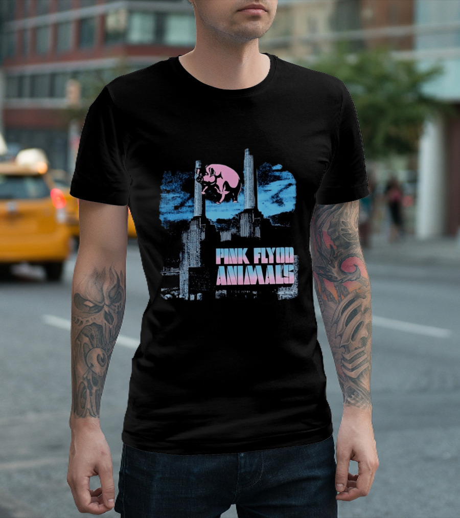 Pink Floyd Animals Album Cover Flying Pig Battersea Power Station T-Shirt