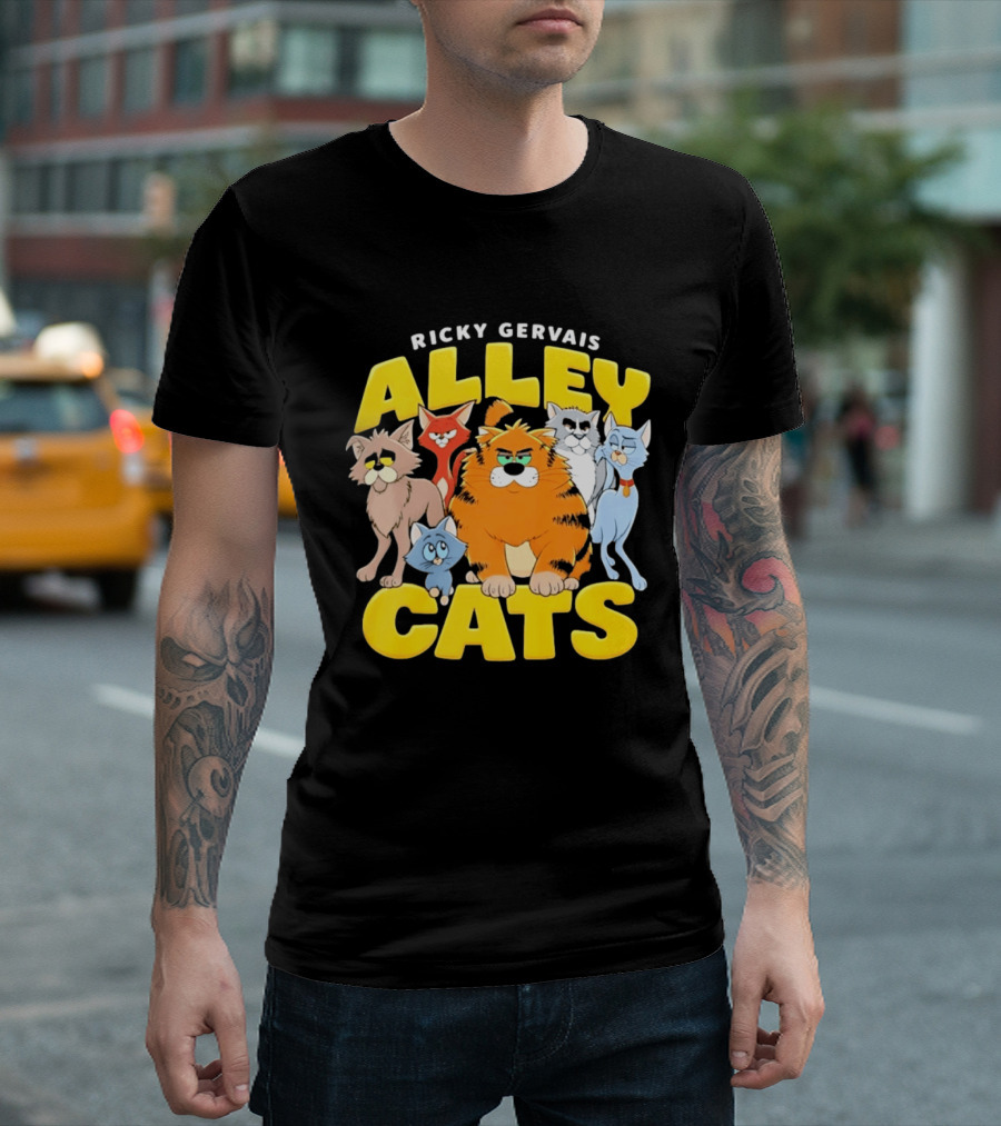 Ricky Gervais Alley Cats Cartoon Friends T-Shirt