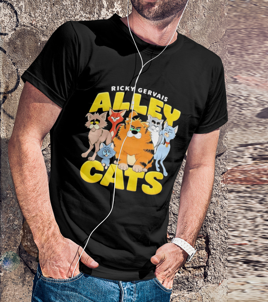Ricky Gervais Alley Cats Cartoon Friends T-Shirt