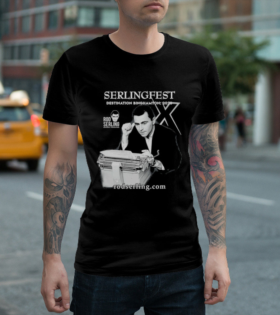 Serlingfest Destination Binghamton 2026 Rod Serling Classic Typing Image T-Shirt