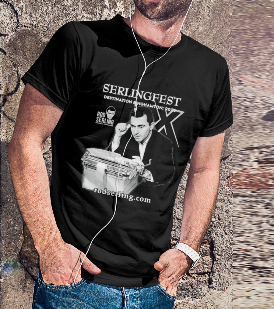 Serlingfest Destination Binghamton 2026 Rod Serling Classic Typing Image T-Shirt