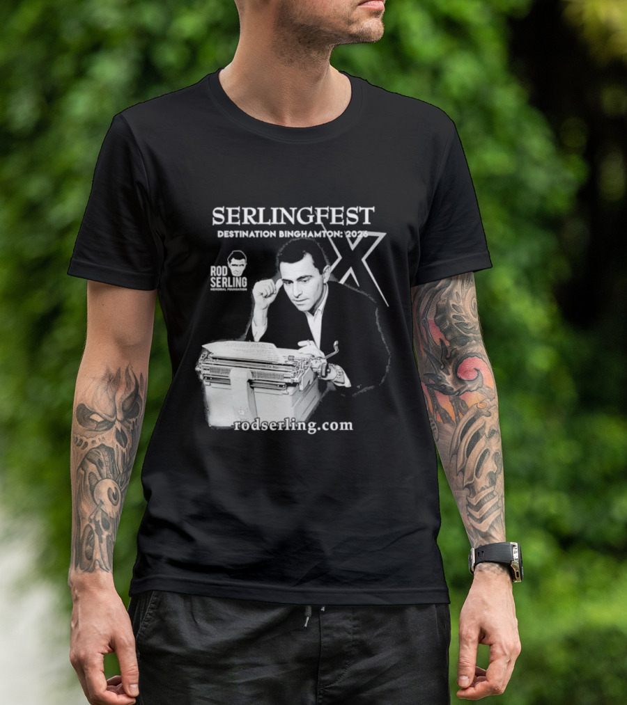 Serlingfest Destination Binghamton 2026 Rod Serling Classic Typing Image T-Shirt