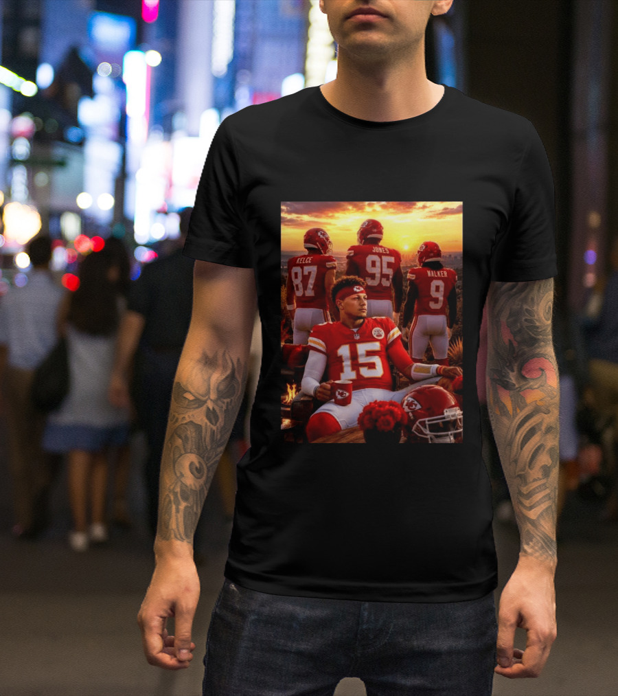 Good Morning Chiefs Kingdom Patrick Mahomes Kelce Jones Walker 87 95 9 15 T-Shirt