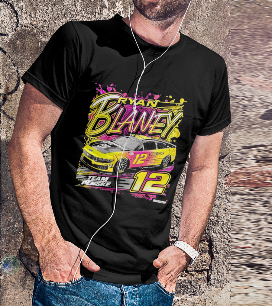 Ryan Blaney Team Penske BodyArmor Flash I.V. Car Number 12 NASCAR T-Shirt
