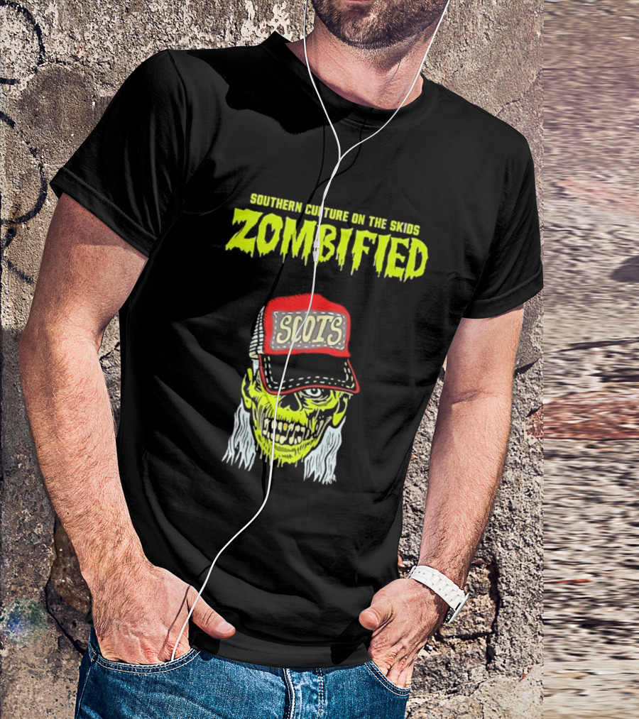 Southern Culture On The Skids Zombified Scots Skeleton With Red Cap T-Shirt
