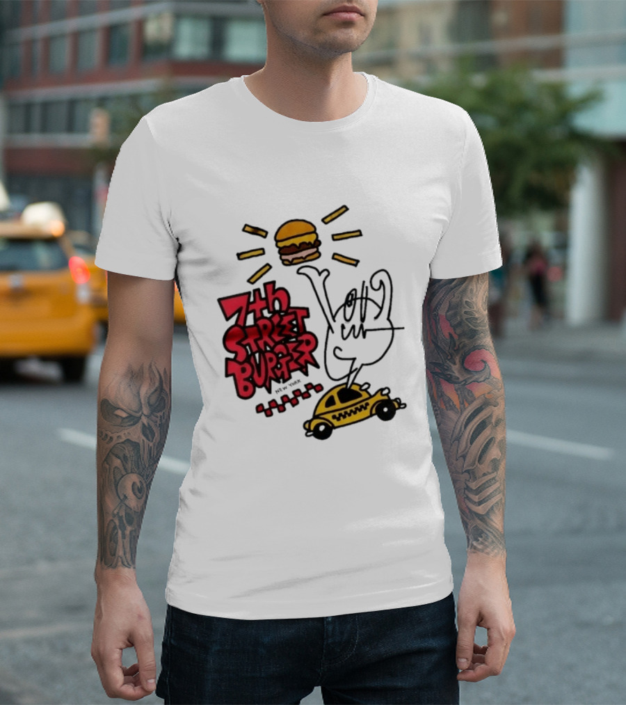 7th Street Burger Taxi With Burger And Sunbeam T-Shirt
