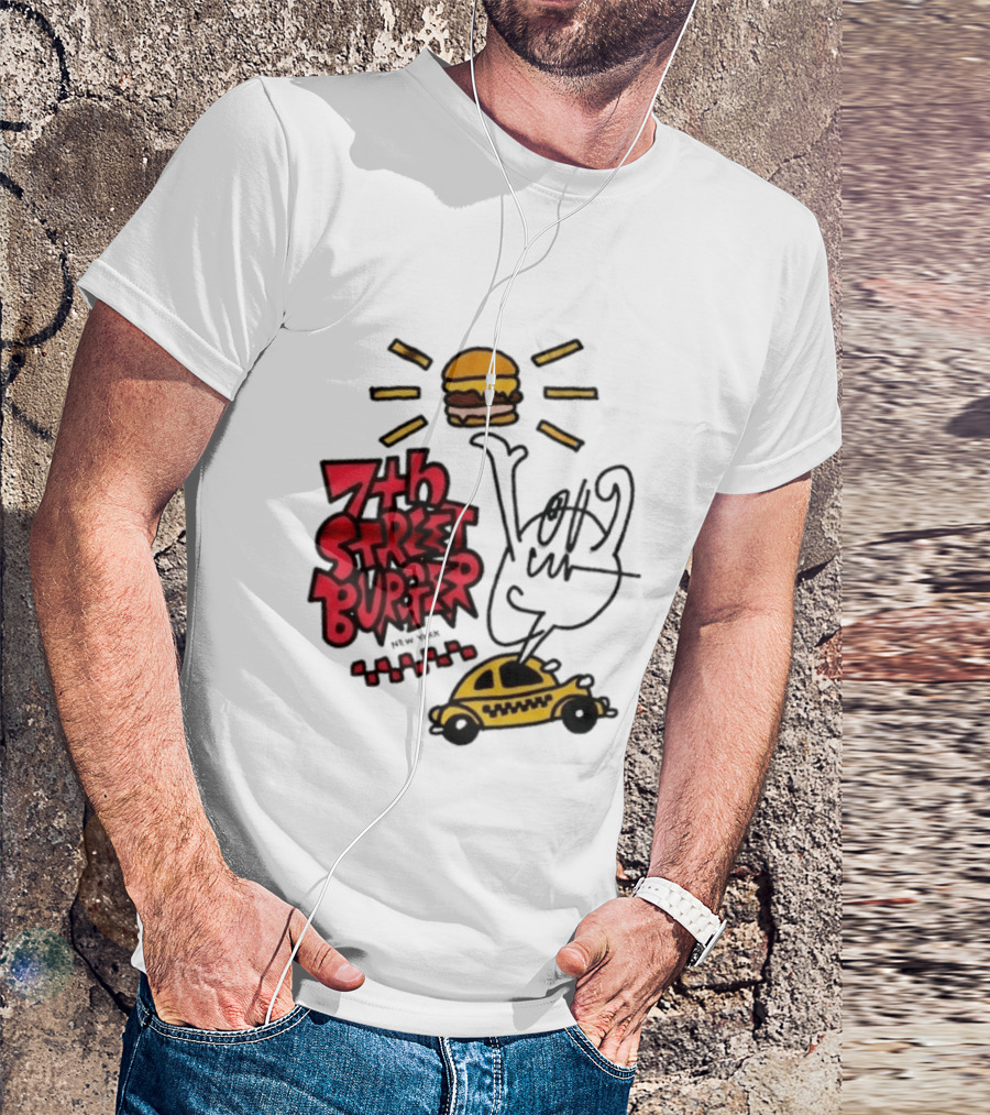 7th Street Burger Taxi With Burger And Sunbeam T-Shirt