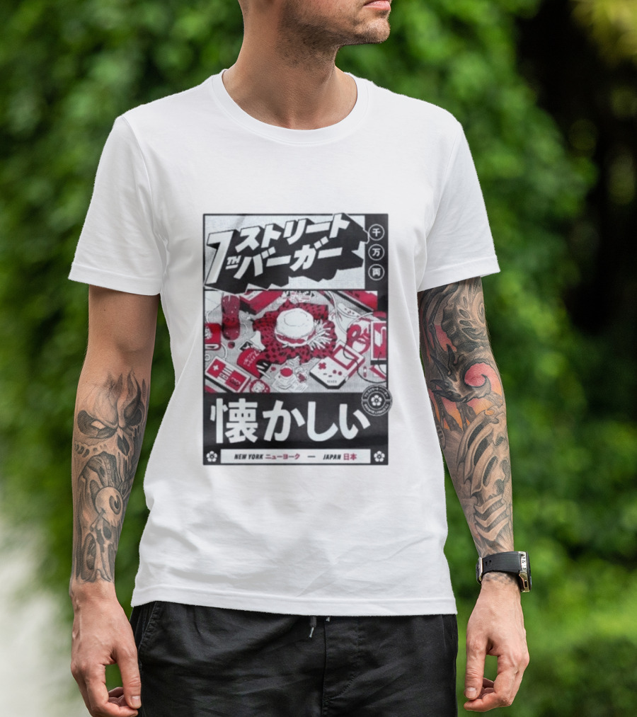 Natsukashii Street Burger New York Japan Retro Gaming T-Shirt