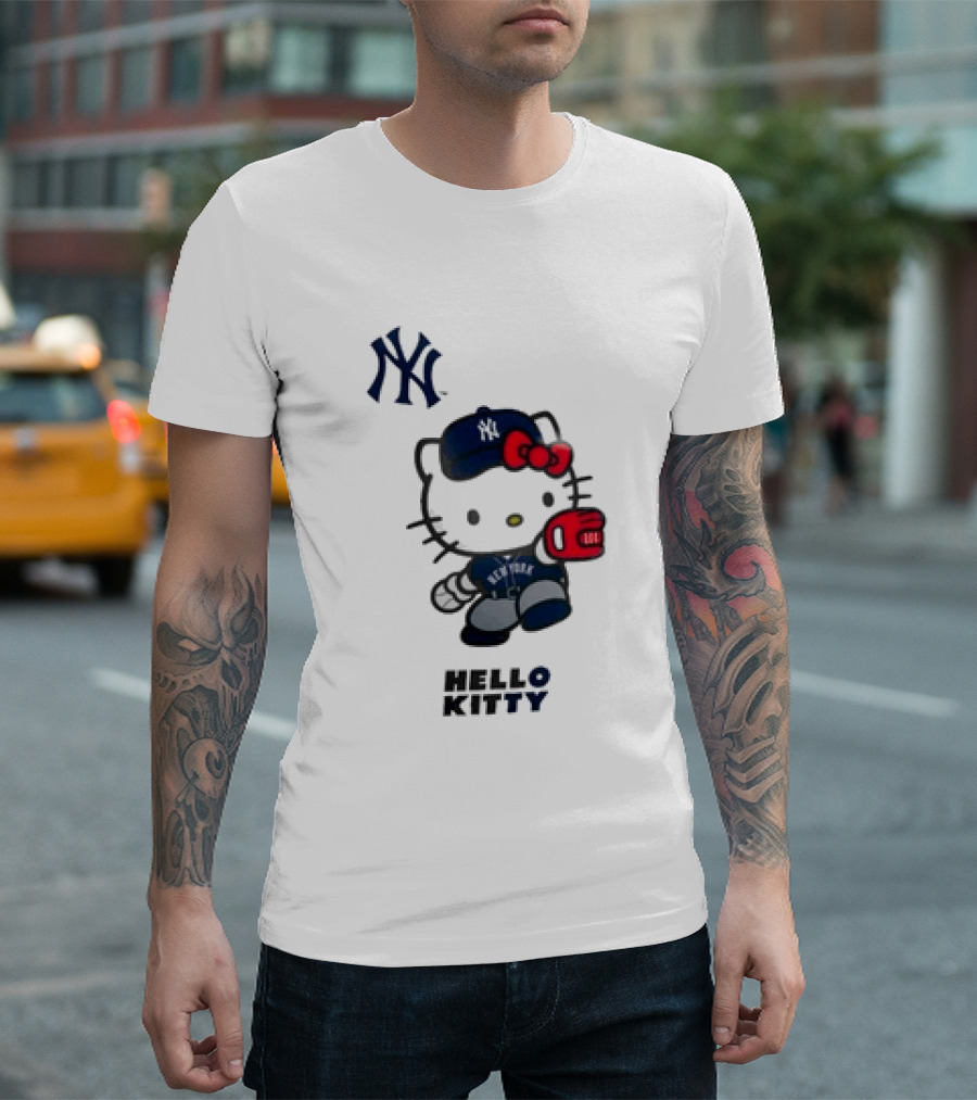 New York Yankees Hello Kitty Baseball Catcher Outfit T-Shirt