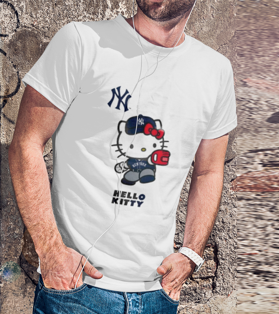 New York Yankees Hello Kitty Baseball Catcher Outfit T-Shirt