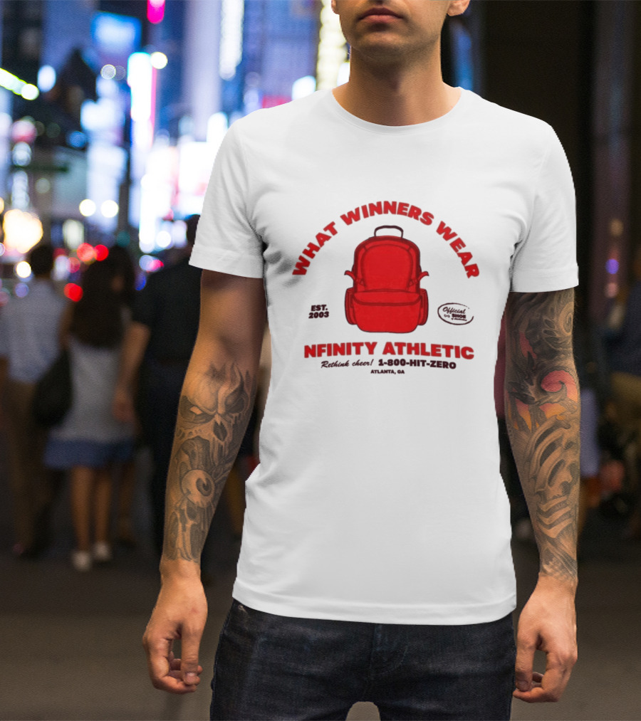Nfinity Athletic What Winners Wear Backpack Established 2005 Red Rethink Atlanta T-Shirt