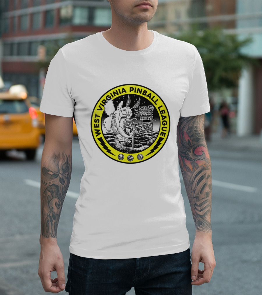 West Virginia Pinball League Mothman Weird Wonderful T-Shirt