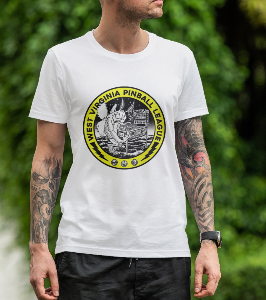 West Virginia Pinball League Mothman Weird Wonderful T-Shirt