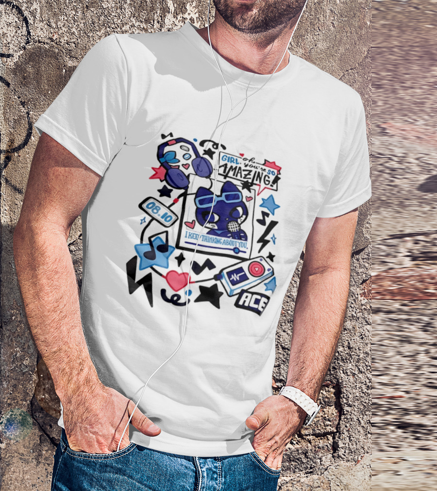 Oh Girl You're So Amazing Ace 0810 Music Style Retro Audio Visuals T-Shirt