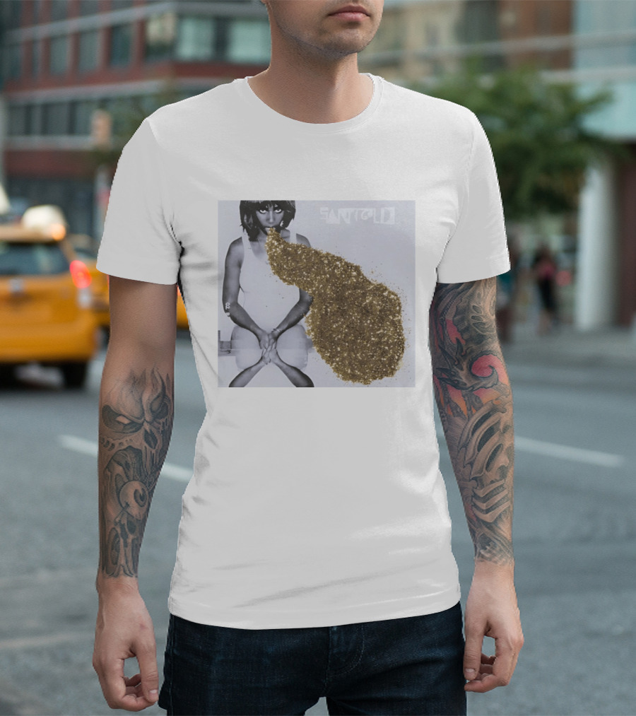 Santigold Gold Glitter Album Cover T-Shirt