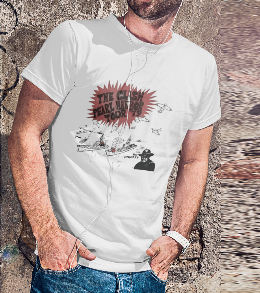The Clash Pearl Harbor Tour 79 Bo Diddley Live Concert Vintage Punk Rock Music T-Shirt
