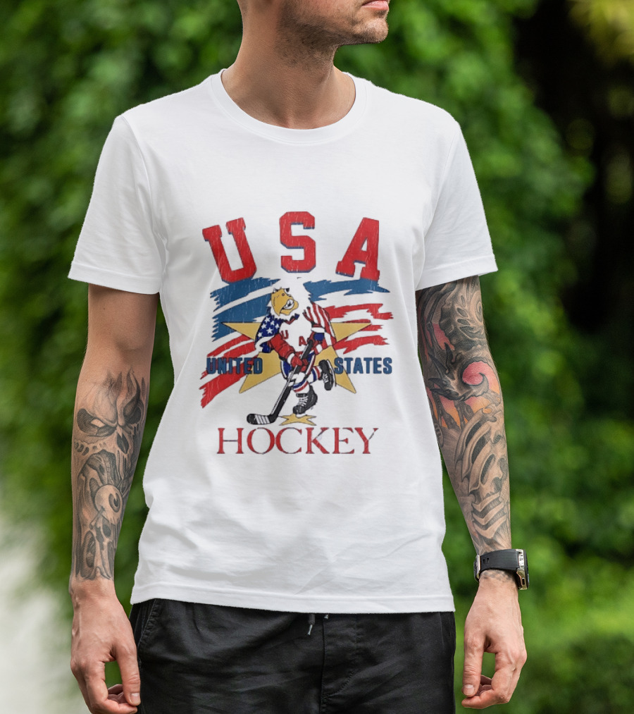 USA United States Hockey Eagle Distressed T-Shirt
