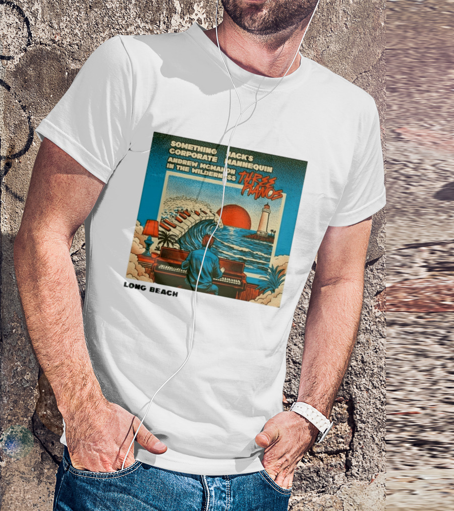 Andrew McMahon Three Pianos Long Beach Concert T-Shirt