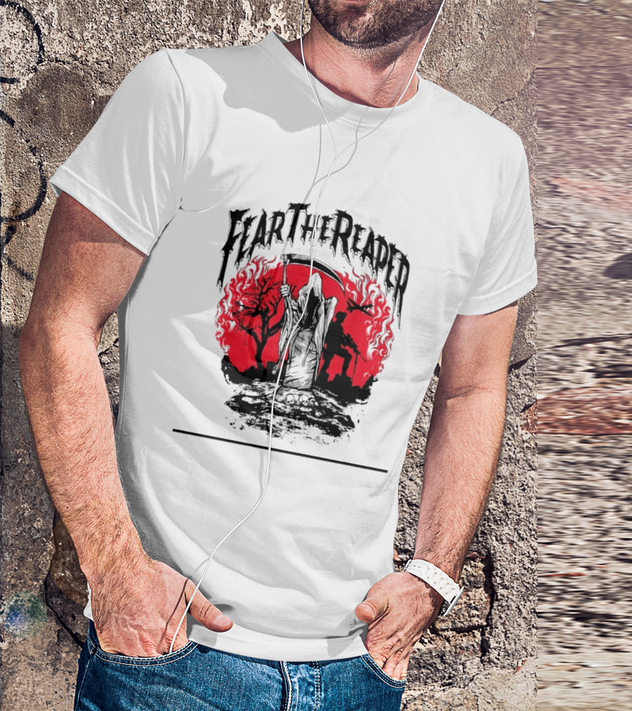 Fear The Reaper Grim Reaper Soldier Military T-Shirt
