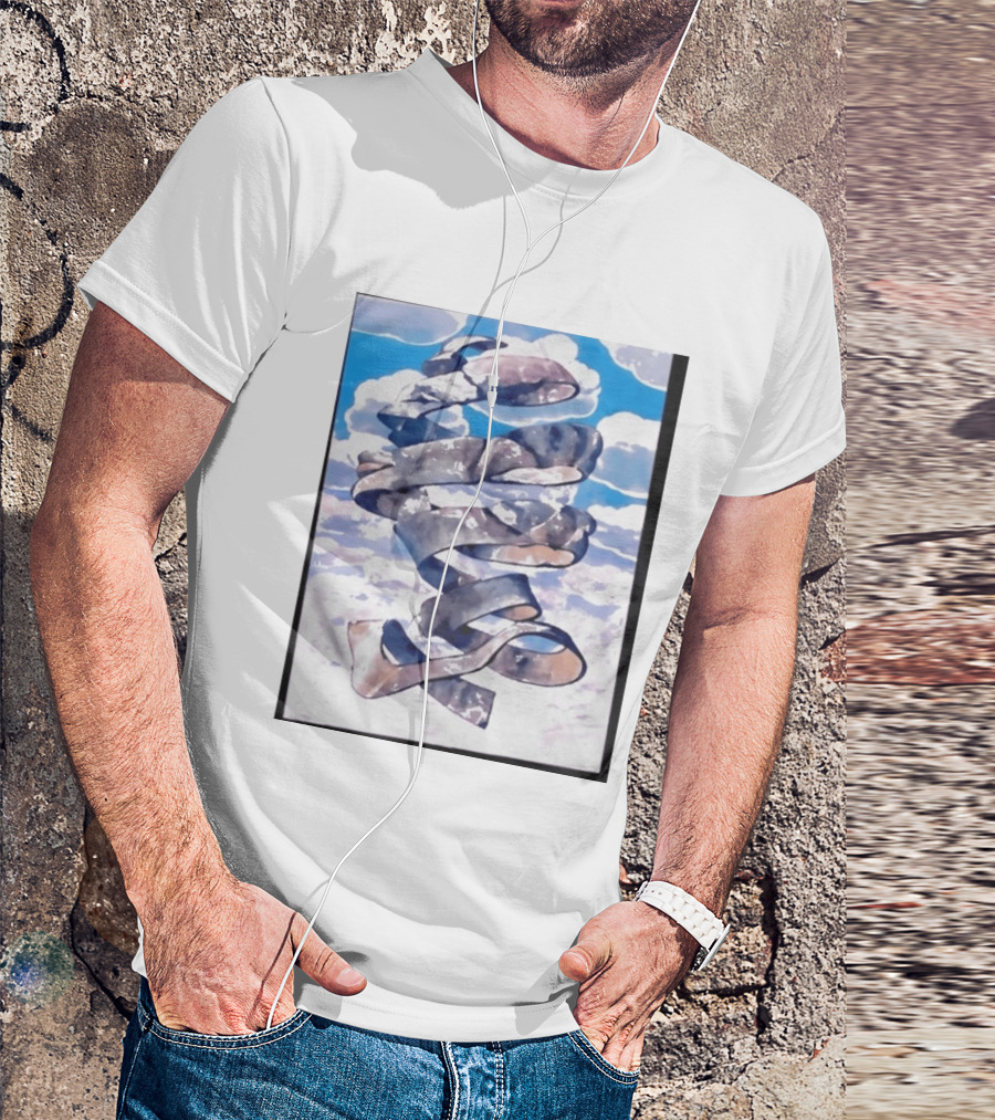 Cloudy Sky Ribbon Twirl T-Shirt