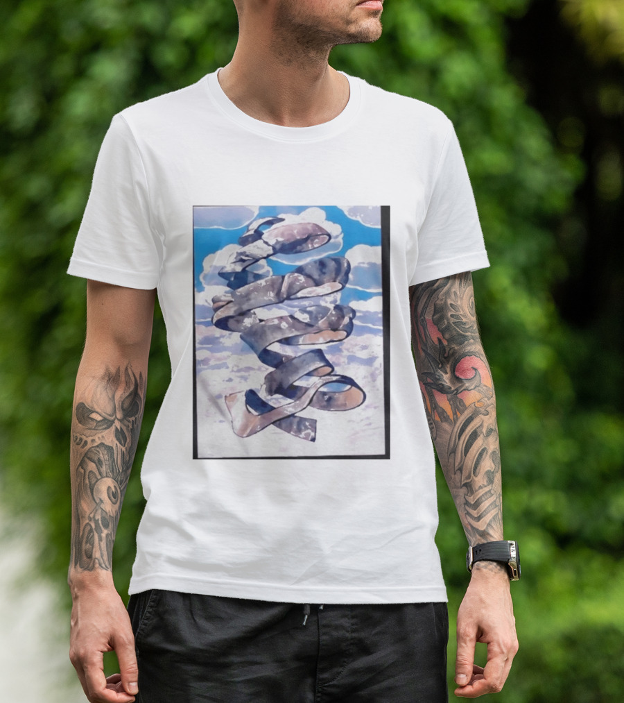 Cloudy Sky Ribbon Twirl T-Shirt