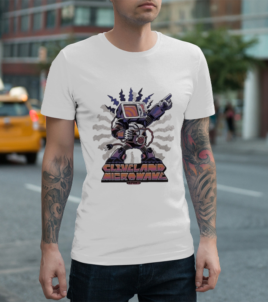 Cleveland Microwave Okpants Retro Robot TV T-Shirt