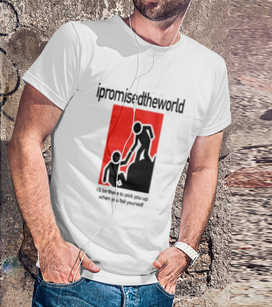 Ipromisedtheworld Helping Hand Support Black Text Red T-Shirt