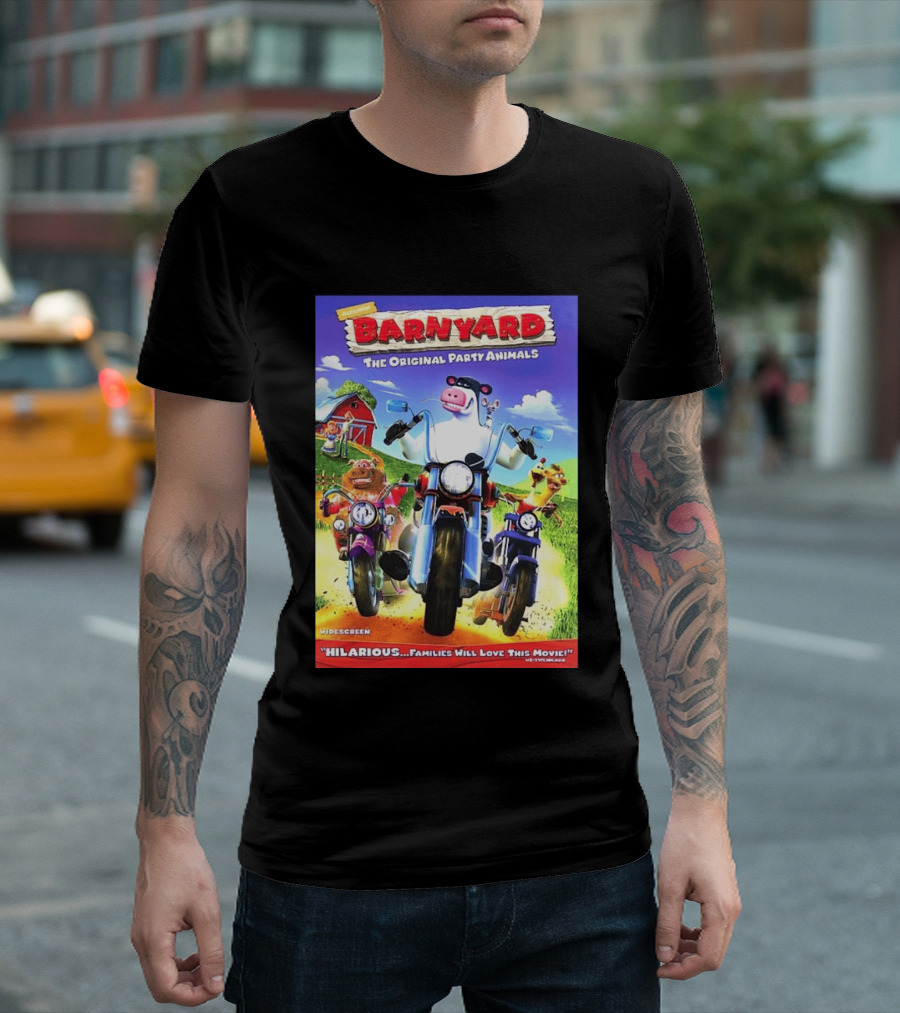 Nickelodeon Barnyard DVD 2006 Hilarious The Original Party Animals Widescreen T-Shirt