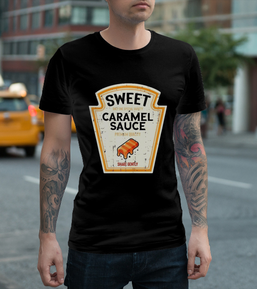Sweet Caramel Sauce Premium Quality Shake Gently Distressed Variety T-Shirt