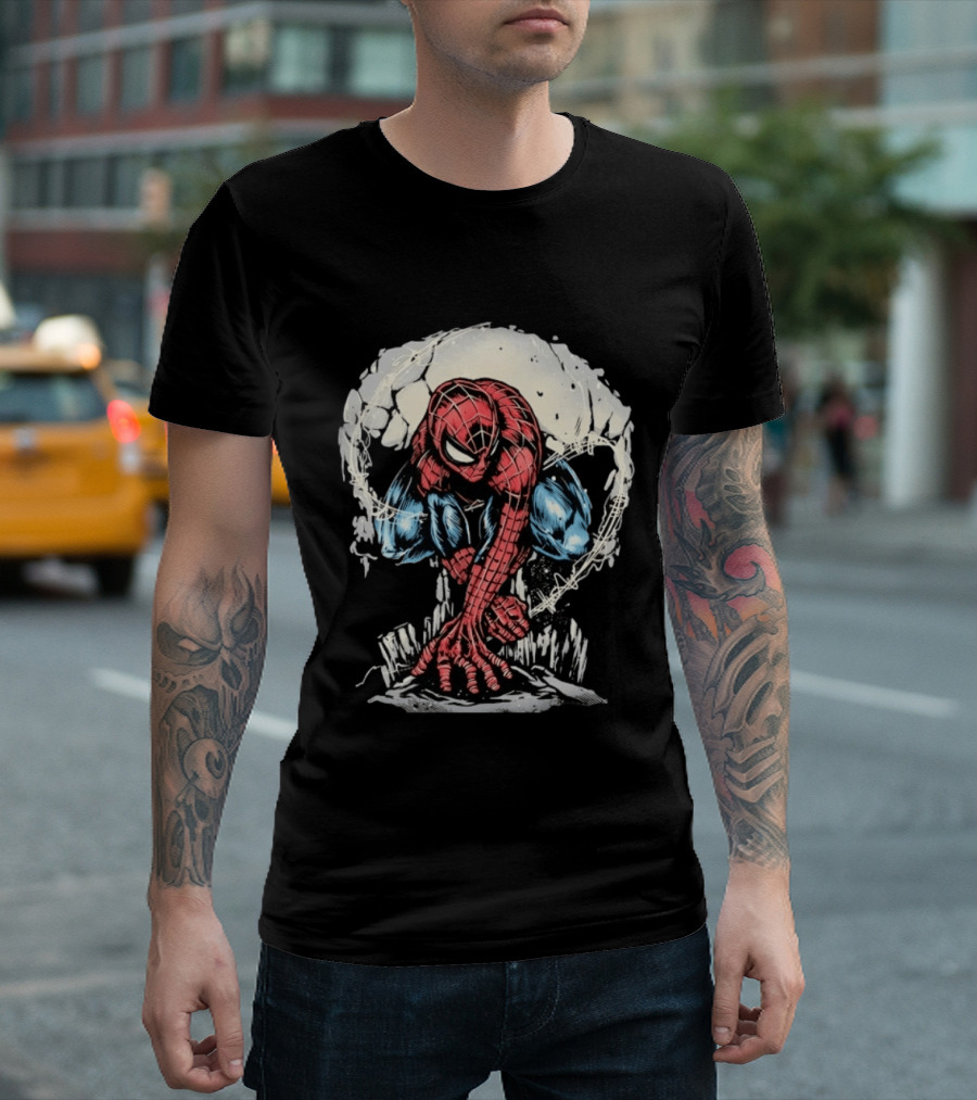 Spider Man Crouching Hero Marvel Comic Book T-Shirt
