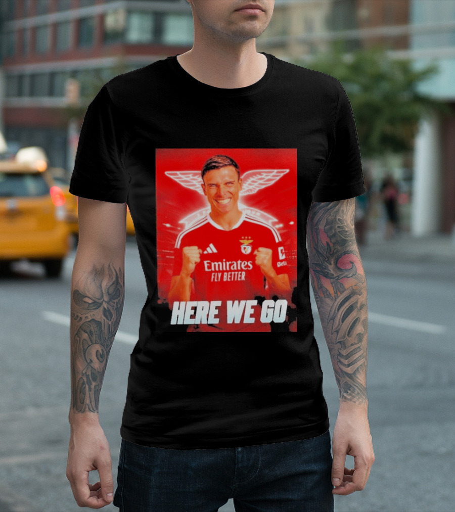 João Palhinha Benfica Transfer Here We Go Emirates Fly Better T-Shirt