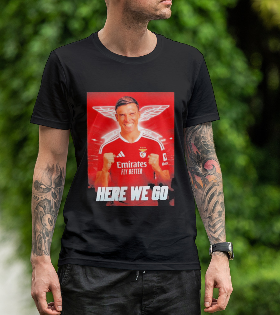 João Palhinha Benfica Transfer Here We Go Emirates Fly Better T-Shirt