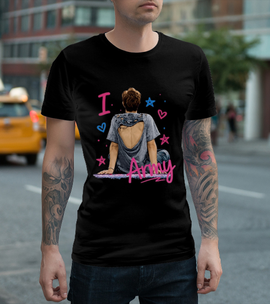 I Love Army Joonie BTS Stars Hearts T-Shirt
