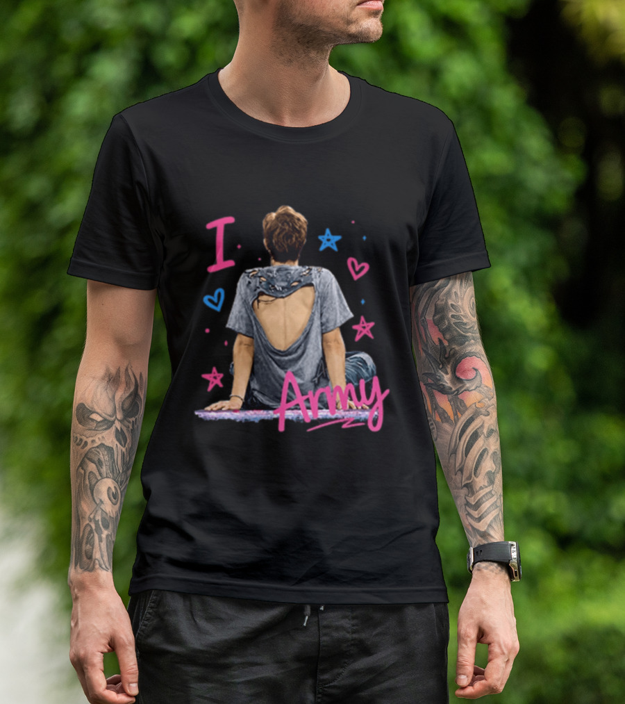 I Love Army Joonie BTS Stars Hearts T-Shirt