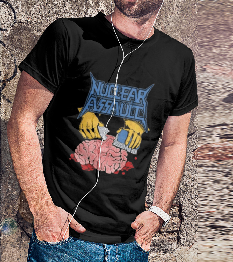 Nuclear Assault Brain Scrubbing Art Beyond Human Store Po Box Leftovers T-Shirt