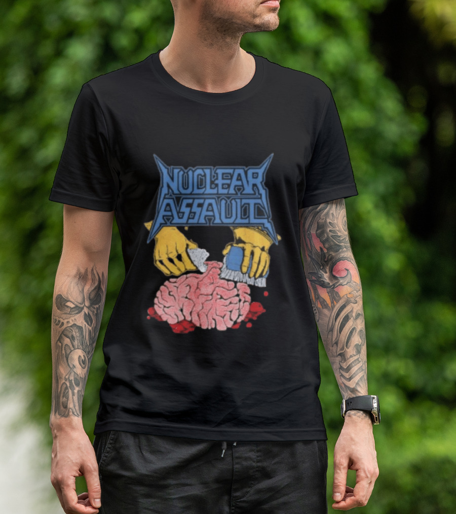 Nuclear Assault Brain Scrubbing Art Beyond Human Store Po Box Leftovers T-Shirt