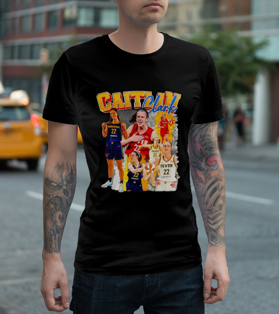 Caitlin Clark Indiana Fever 22 Basketball Athlete Action Montages T-Shirt