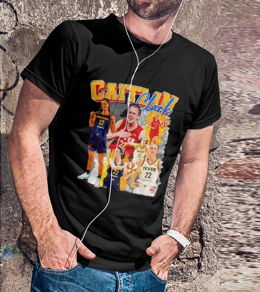 Caitlin Clark Indiana Fever 22 Basketball Athlete Action Montages T-Shirt